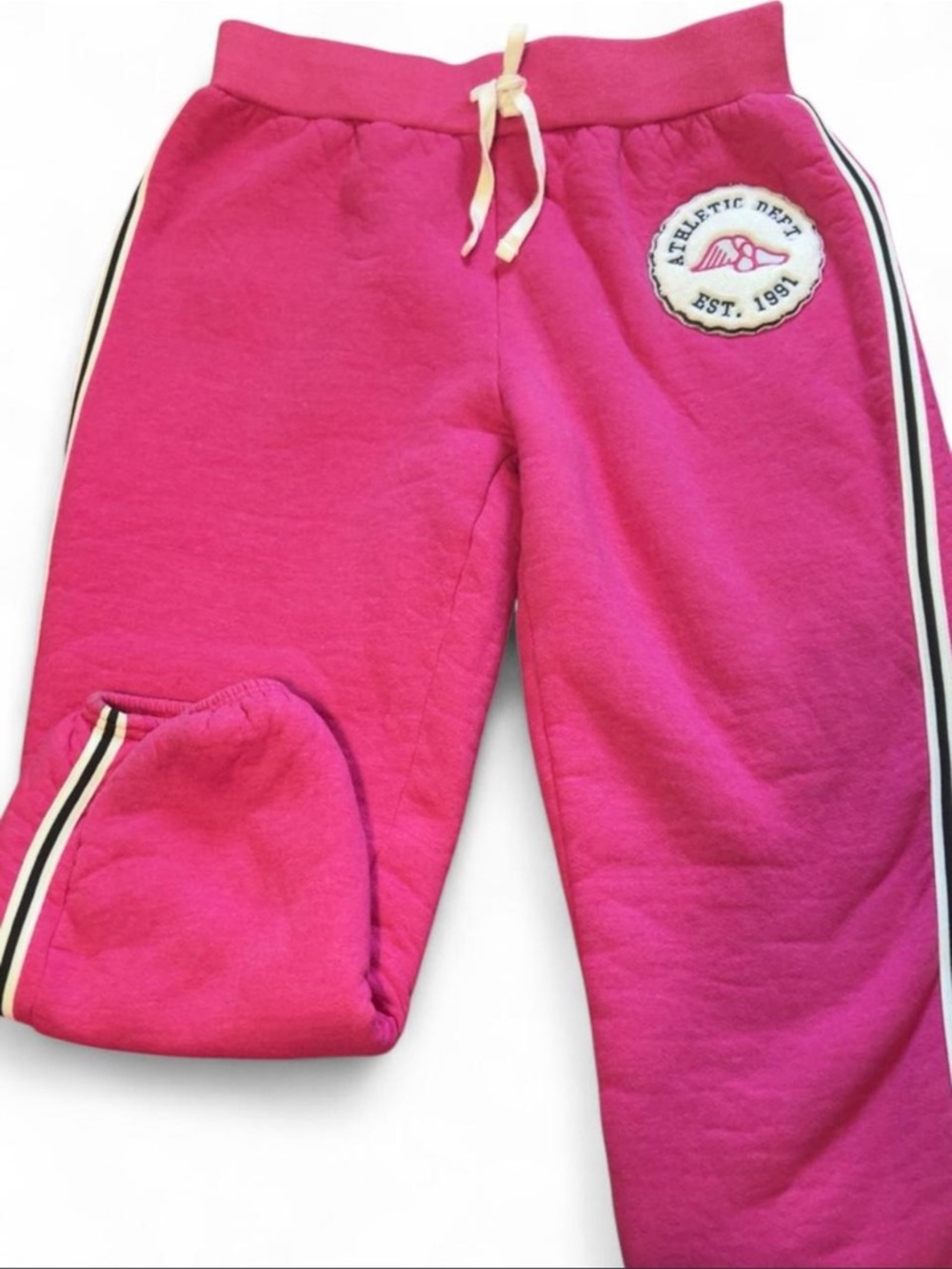 No Boundaries Hot Pink Jogger Sweatpants with Side Stripe